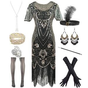 8457 1920s 1930s Gatsby Cocktail Flapper Mardi-gras Costume